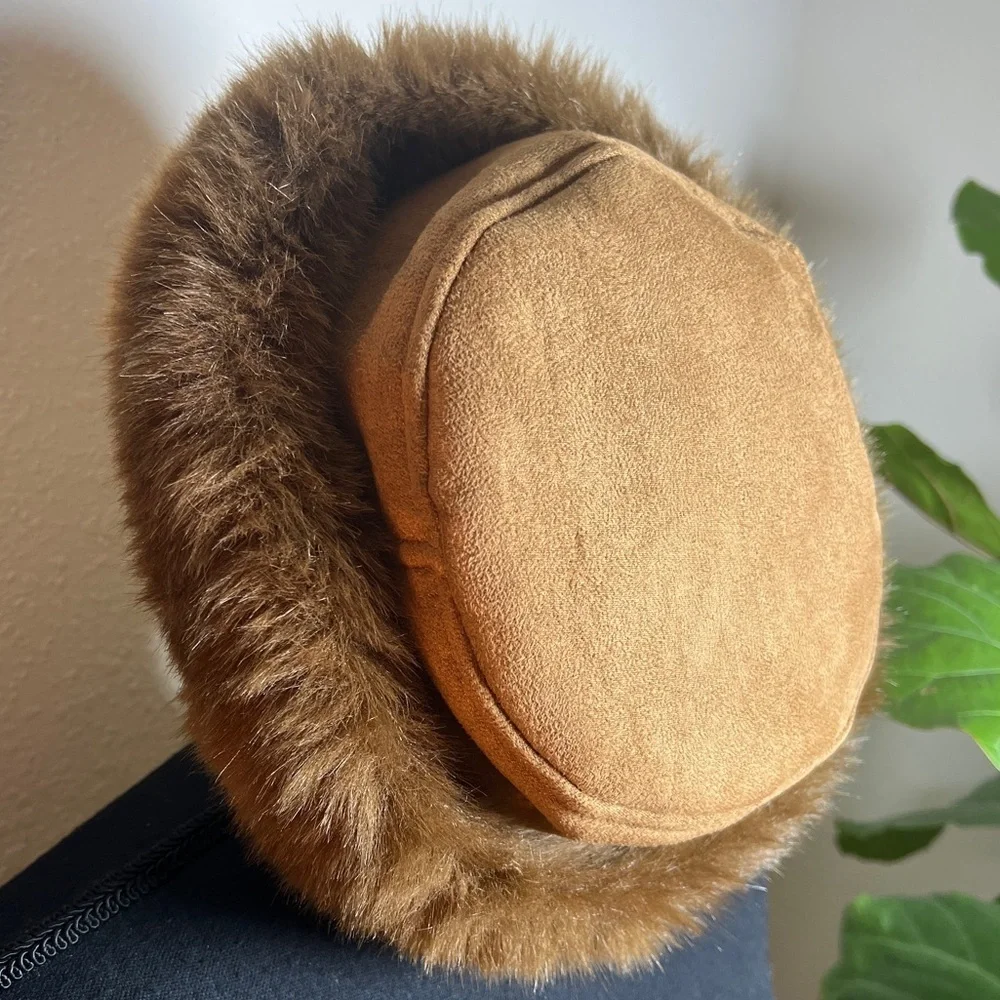 Betmar New York Women’s Faux Suede Tan Hat with Faux Fur Trim Size: O/S
